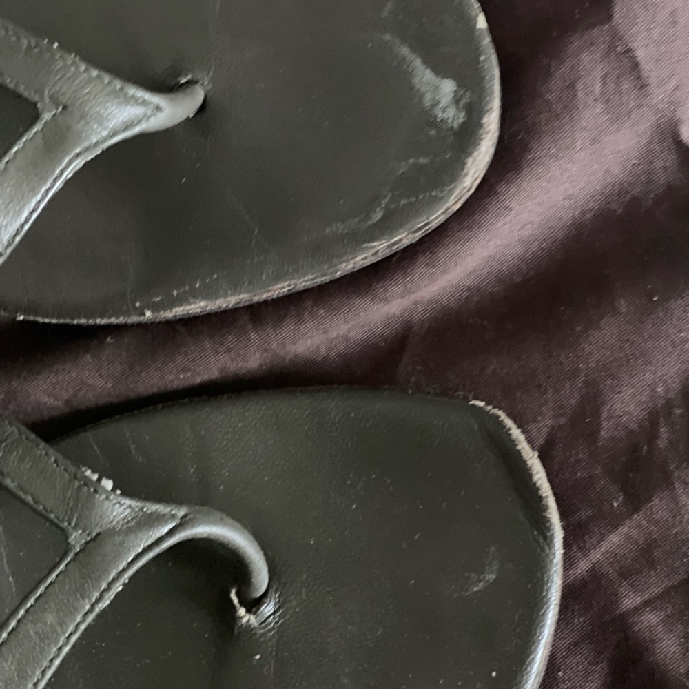 Authentic Gucci leather suede sandals logo sandals - Picture 3 of 4